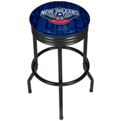 NBA Black Ribbed Bar Stool - City - New Orleans Pelicans, NBA1006-NOP3