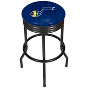 NBA Black Ribbed Bar Stool - City - Utah Jazz, NBA1006-UJ3