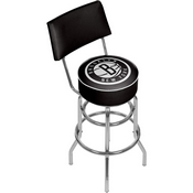 Brooklyn Nets NBA Padded Swivel Bar Stool with Back, NBA1100-BN