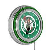 Boston Celtics NBA Chrome Double Ring Neon Clock, NBA1400-BC