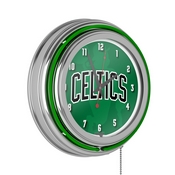 NBA Chrome Double Rung Neon Clock - Fade - Boston Celtics, NBA1400-BC2