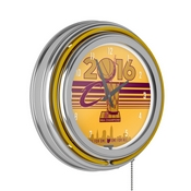 Cleveland Cavaliers 2016 NBA Champions Chrome Double Rung Neon Clock, NBA1400-CC-C16
