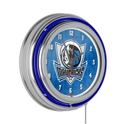 NBA Chrome Double Rung Neon Clock - City - Dallas Mavericks, NBA1400-DM3