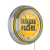 NBA Chrome Double Rung Neon Clock - Fade - Indiana Pacers, NBA1400-IP2