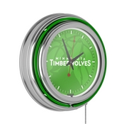 NBA Chrome Double Rung Neon Clock - Fade - Minnesota Timberwolves, NBA1400-MT2