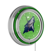 NBA Chrome Double Rung Neon Clock - City - Minnesota Timberwolves, NBA1400-MT3