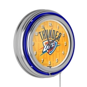 NBA Chrome Double Rung Neon Clock - City - Oklahoma City Thunder, NBA1400-OCT3