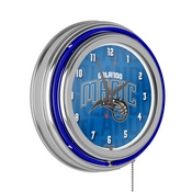 NBA Chrome Double Rung Neon Clock - City - Orlando Magic, NBA1400-OM3