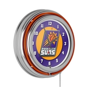 Phoenix Suns NBA Chrome Double Ring Neon Clock, NBA1400-PS