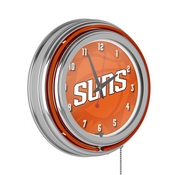 NBA Chrome Double Rung Neon Clock - Fade - Phoenix Suns, NBA1400-PS2