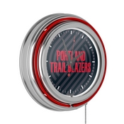 NBA Chrome Double Rung Neon Clock - Fade - Portland Trailblazers, NBA1400-PTB2
