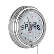 NBA Chrome Double Rung Neon Clock - Fade - San Antonio Spurs, NBA1400-SS2
