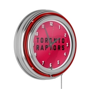 NBA Chrome Double Rung Neon Clock - Fade - Toronto Raptors, NBA1400-TR2