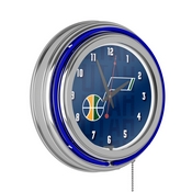 NBA Chrome Double Rung Neon Clock - City - Utah Jazz, NBA1400-UJ3