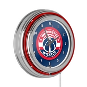 Washington Wizards NBA Chrome Double Ring Neon Clock, NBA1400-WW