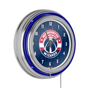 NBA Chrome Double Rung Neon Clock - City - Washington Wizards, NBA1400-WW3