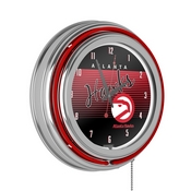 Atlanta Hawks Hardwood Classics NBA Chrome Neon Clock, NBA1400HC-AH