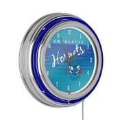 Charlotte Hornets Hardwood Classics NBA Chrome Neon Clock, NBA1400HC-CH
