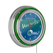 Dallas Mavericks Hardwood Classic NBA Chrome Neon Clock, NBA1400HC-DM
