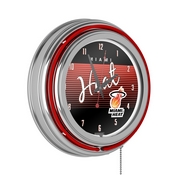 Miami Heat Hardwood Classics NBA Chrome Neon Clock, NBA1400HC-MH
