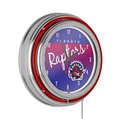 Toronto Raptors Hardwood Classics NBA Chrome Neon Clock, NBA1400HC-TR