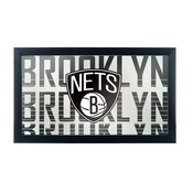 NBA Framed Logo Mirror - City - Brooklyn Nets, NBA1500-BN3