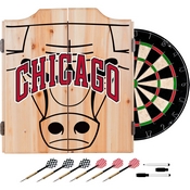 NBA Dart Cabinet Set with Darts and Board - Fade - Chicago Bulls, NBA7010-CB2
