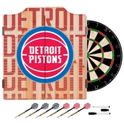 NBA Dart Cabinet Set with Darts and Board - City - Detroit Pistons, NBA7010-DP3