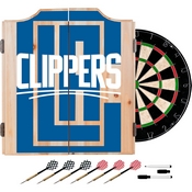 NBA Dart Cabinet Set with Darts and Board - Fade - Los Angeles Clippers, NBA7010-LAC2