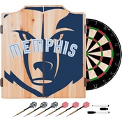 NBA Dart Cabinet Set with Darts and Board - Fade - Memphis Grizzles, NBA7010-MG2