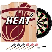 NBA Dart Cabinet Set with Darts and Board - Fade - Miami Heat, NBA7010-MH2