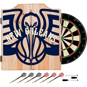 NBA Dart Cabinet Set with Darts and Board - Fade - New Orleans Pelicans, NBA7010-NOP2