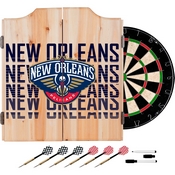 NBA Dart Cabinet Set with Darts and Board - City - New Orleans Pelicans, NBA7010-NOP3