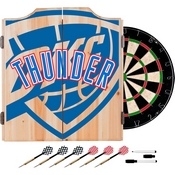 NBA Dart Cabinet Set with Darts and Board - Fade - Oklahoma City Thunder, NBA7010-OCT2