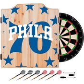 NBA Dart Cabinet Set with Darts and Board - Fade - Philadelphia 76ers, NBA7010-PH2