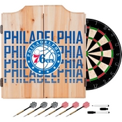 NBA Dart Cabinet Set with Darts and Board - City - Philadelphia 76ers, NBA7010-PH3