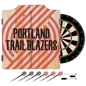 NBA Dart Cabinet Set with Darts and Board - Fade - Portland Trailblazers, NBA7010-PTB2