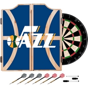 NBA Dart Cabinet Set with Darts and Board - Fade - Utah Jazz, NBA7010-UJ2