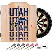 NBA Dart Cabinet Set with Darts and Board - City - Utah Jazz, NBA7010-UJ3