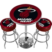 Ultimate NBA Miami Heat Gameroom Combo-2 Bar Stools & Table, NBA9800-Heat