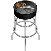 NHL Chrome Bar Stool with Swivel - Watermark - Chicago Blackhawks, NHL1000-CBH-WM