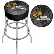 NHL Chrome Bar Stool with Swivel - Watermark - Chicago Blackhawks, NHL1000-CBH-WM