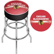NHL Chrome Bar Stool with Swivel - Chicago Blackhawks, NHL1000-CBH2
