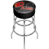 NHL Chrome Bar Stool with Swivel - Watermark - Calgary Flames, NHL1000-CF-WM