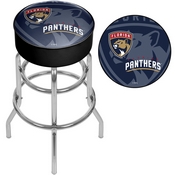 NHL Chrome Bar Stool with Swivel - Watermark - Florida Panthers, NHL1000-FP-WM