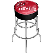NHL Chrome Bar Stool with Swivel - Watermark - New Jersey Devils, NHL1000-NJD-WM