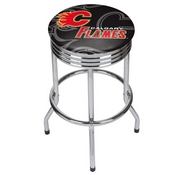 NHL Chrome Ribbed Bar Stool - Calgary Flames, NHL1005-CF