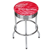 NHL Chrome Ribbed Bar Stool - Detroit Red Wings, NHL1005-DR