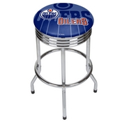 NHL Chrome Ribbed Bar Stool - Edmonton Oilers, NHL1005-EO