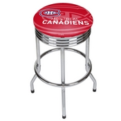 NHL Chrome Ribbed Bar Stool - Montreal Canadiens, NHL1005-MC